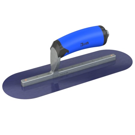 Steel City Trowels By Bon Bon 67-150 Finish Trowel, Round, Blue Steel, 12 X 4, Comfort Grip 67-150